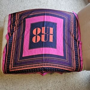 Jonathan Adler 100% Silk Pink/Purple/Vibrant Orange OUI OUI Geometric Scarf
